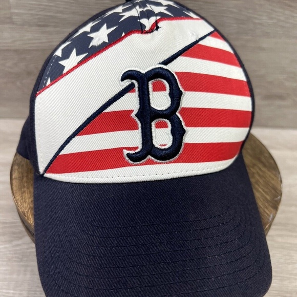 BOSTON RED SOX Fan Favorite American Flag Hat Adjustable One Size Cap Baseball - Picture 13 of 13